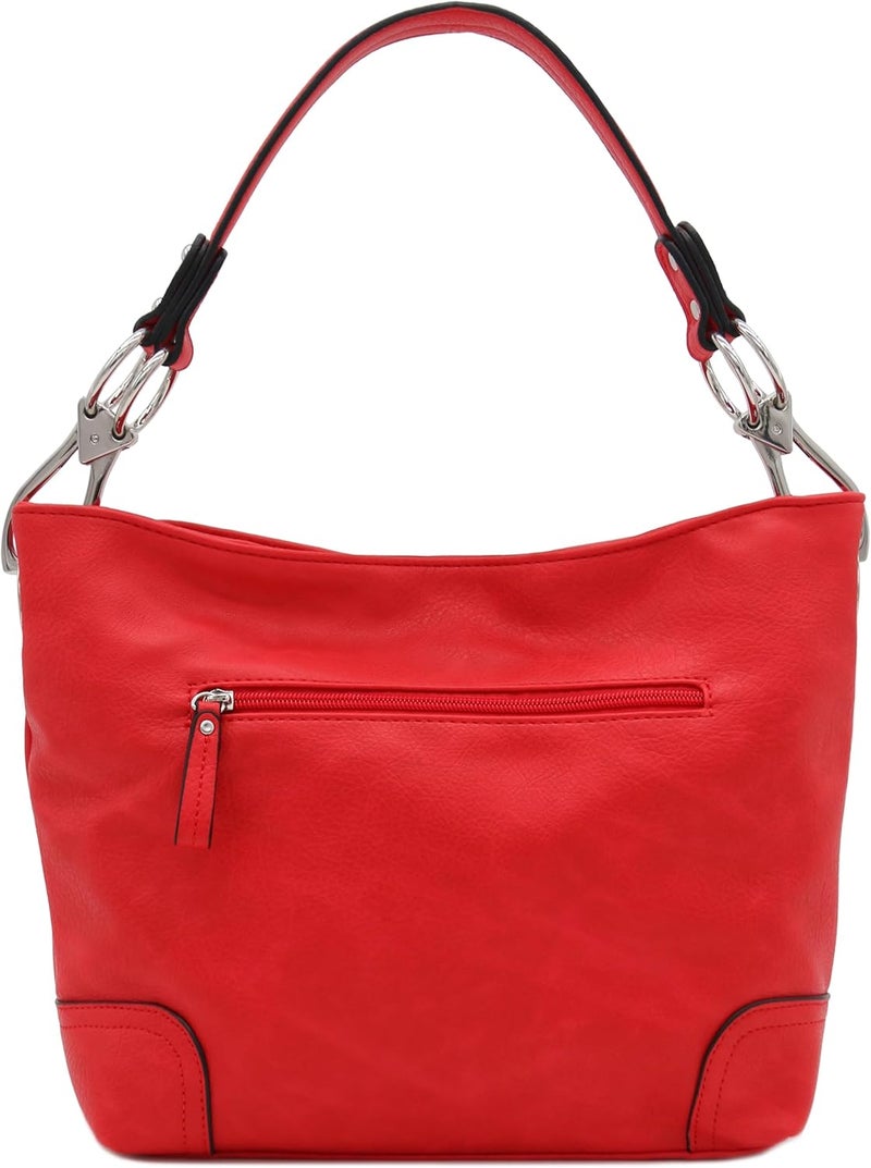 Alyssa Hobo Shoulder Bag with Big Snap Hook Hardware - Image 4
